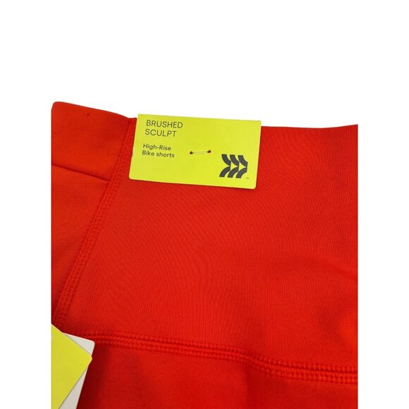 All in Motion Womens High-Rise Bike Shorts Orange M Polyester Spandex - Picture 4 of 6